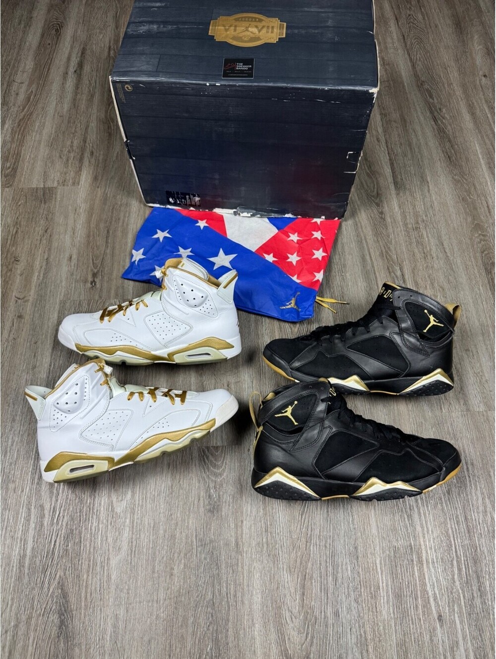 Size 13 - Air Jordan 7/6 Retro Golden Moments Pack